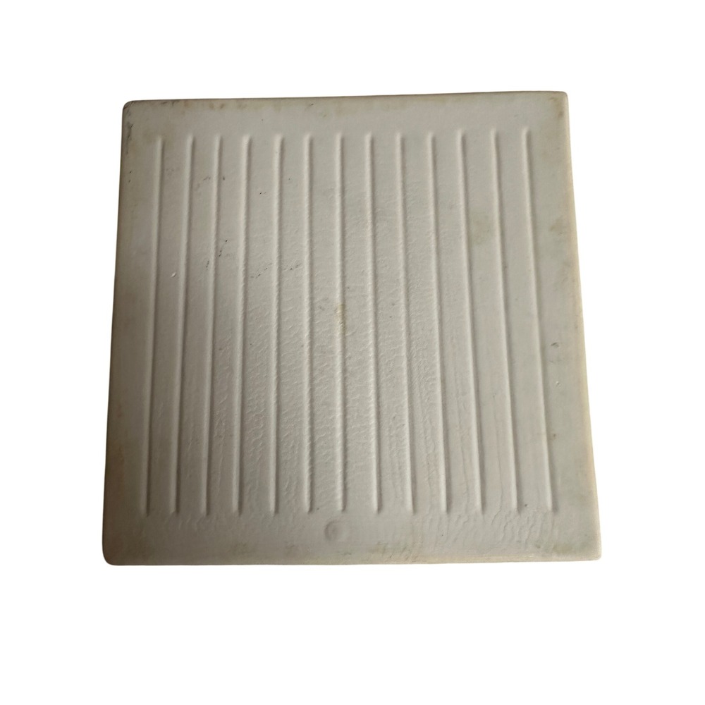 Vintage 6x6 Ceramic Decorative Trivet Tile Blue Seashell Coastal Glazed Cream - Picture 2 of 5
